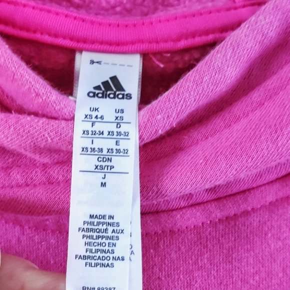 Adidas Logo Hooded Sweatshirt Pink XS - Picture 6 of 6